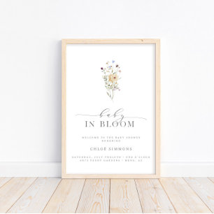 Spring Floral Baby in Bloom Baby Dusche   Poster
