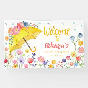Spring Floral Baby Shooting Welcome Banner - April