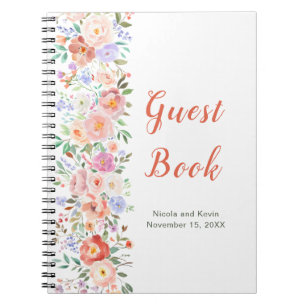 Spring Floral Blume Wedding Guest Book Notizblock