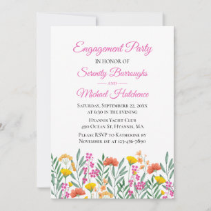 Spring Floral Boho Wildblume Engagement Party Einladung