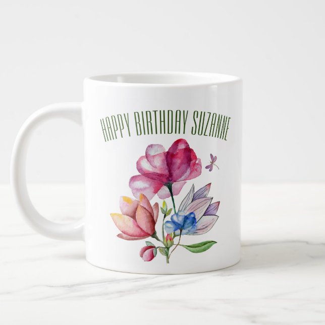 Spring Floral Bouquet Jumbo-Tasse (Links)