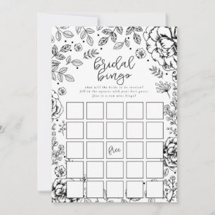 Spring Floral Brautparty Bingo Game Card