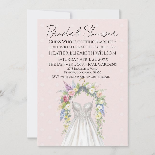 Spring Floral Bridal Shower Einladung (Vorderseite)