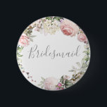 Spring Floral Bridesmaid Button<br><div class="desc">Benutzerdefiniert</div>