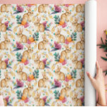 Spring Floral Bunnies Galore Geschenkpapier<br><div class="desc">Tanbrötchen neben rosa,  gelben,  grünen und goldenen Aquarellblumen auf cremig weißem Hintergrund. Niedlich für Familien und Kinder,  ideal für Ostergeschenke,  Geburtstage,  Party,  Abschlüsse oder Brautpartys. Es gibt ein passendes Set für Party.</div>
