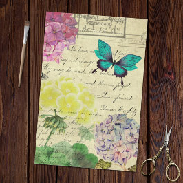 Spring Floral Butterfly Ephemera Seidenpapier