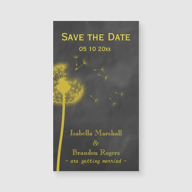 Spring Floral Chalkboard Save the Date Magnet (Vorderseite)