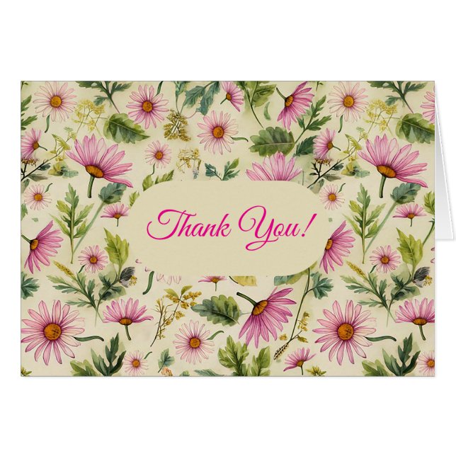 Spring Floral Dankeschön Card (Vorderseite (Horizontal))