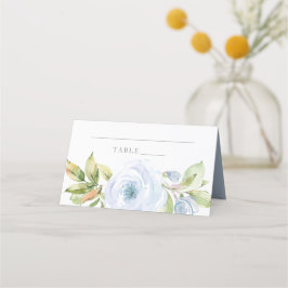 Spring Floral Dusty Blue Wedding Platzkarte