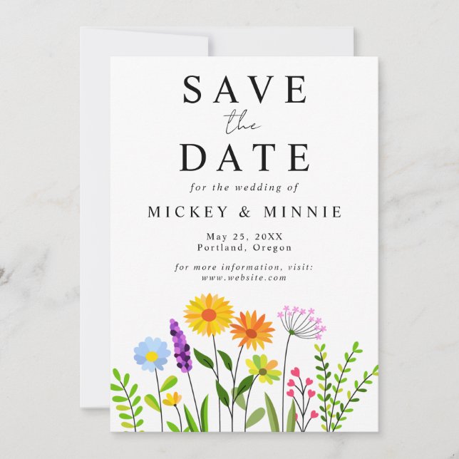 Spring Floral Elegante Wedding Save The Date (Vorderseite)