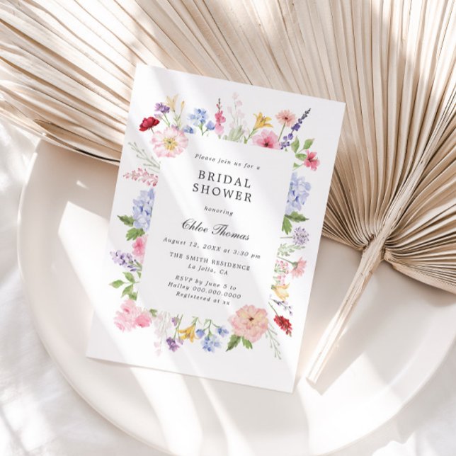 Spring Floral Frame Bridal Shower Einladung (Von Creator hochgeladen)
