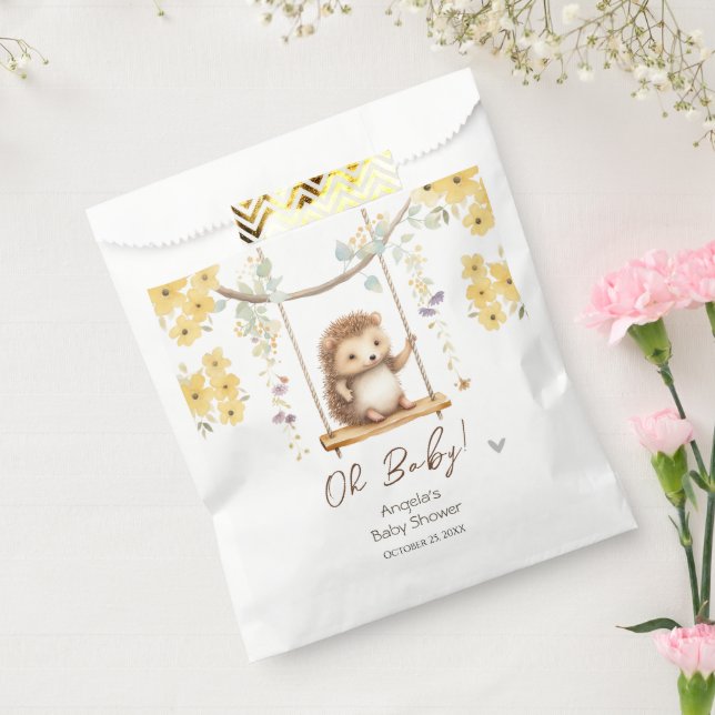 Spring Floral Hegehog Oh Baby Dusche Geschenktütchen (Versiegelt)