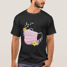 Spring Floral Medical Mask Illustration T-Shirt