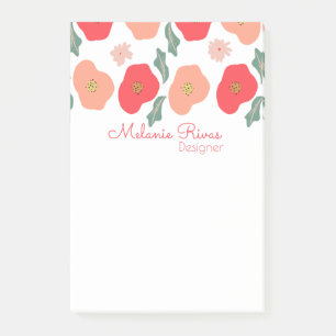 Spring Floral Muster Designer Business Post-it Klebezettel