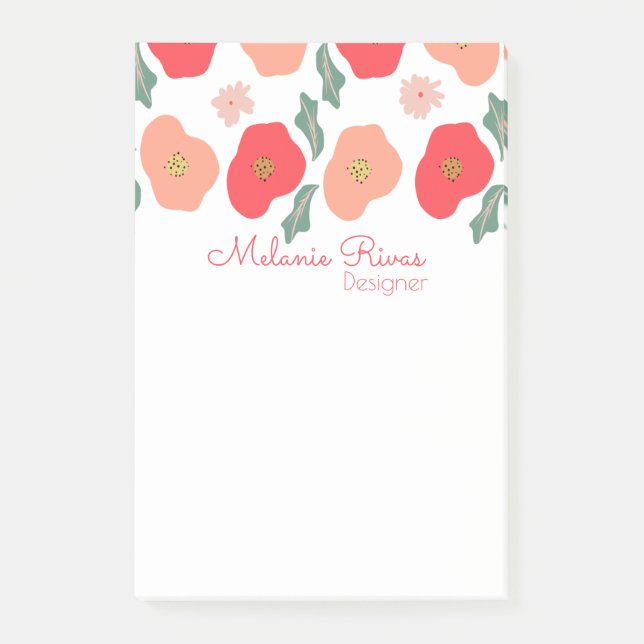 Spring Floral Muster Designer Business Post-it Klebezettel (Vorderseite)