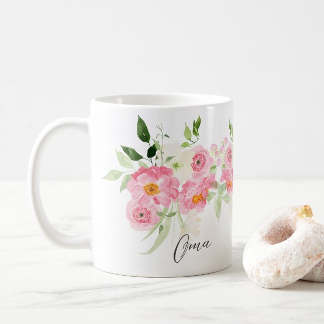 Spring Floral Oma Kaffeetasse (Mit Donut)