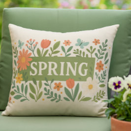 Spring Floral on Tan Color Kissen