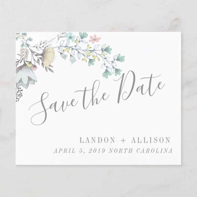 Spring Floral Save the Date Flyer (Vorne)