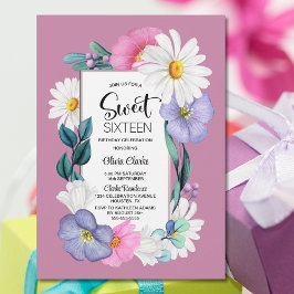 Spring Floral Sweet 16 Geburtstagsparty Einladung