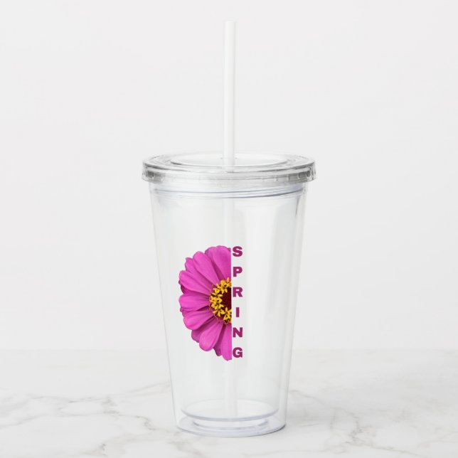 Spring Floral Tumbler | Spring Acrylic Tumbler Acryltrinkbecher (Vorderseite)