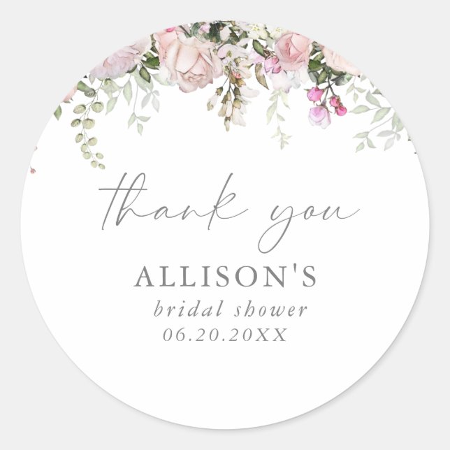 Spring Floral Vielen Dank Siegel Runder Aufkleber (Vorderseite)
