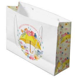 Spring Floral Watercolor Babydusche Geschenktasche Große Geschenktüte