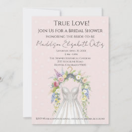 Spring Floral Wedding Dress Bridal Shower Invite Einladung