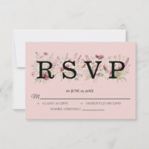 Spring Floral Wedding RSVP card