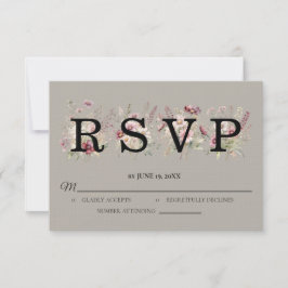 Spring Floral Wedding RSVP card Karte