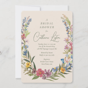 Spring Floral Wreath Brautparty Einladung