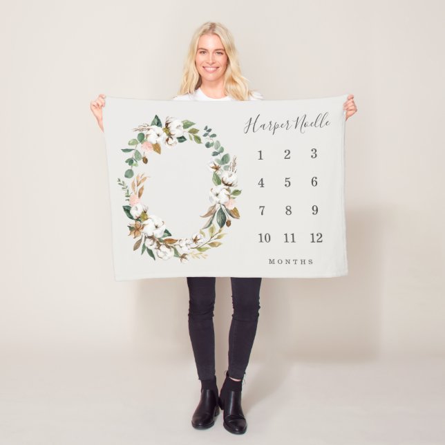 Spring Florals Baby Milestone Blanken Fleecedecke (Beispiel)