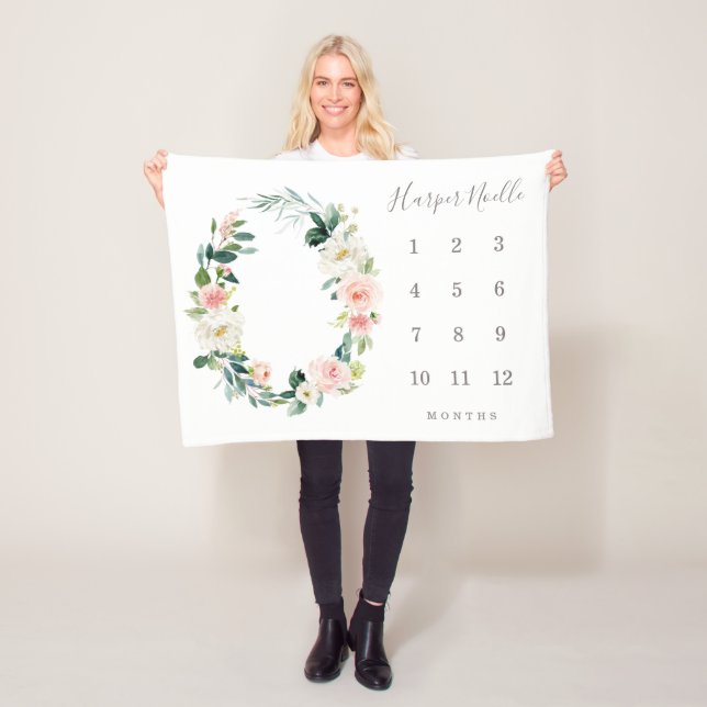 Spring Florals Baby Milestone Blanken Fleecedecke (Beispiel)