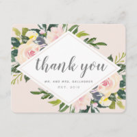 Spring Florals | Flat Wedding Dankeschön Karte