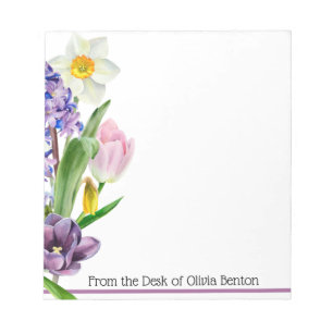Spring Florals Name White Notizblock