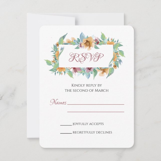Spring Florals RSVP Karte (Vorderseite)