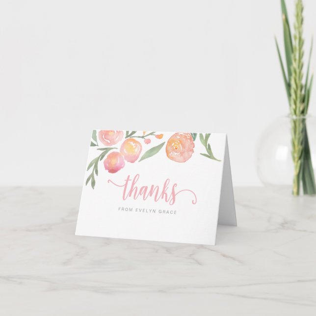 Spring Florals Vielen Dank Note Card Dankeskarte (Vorderseite)