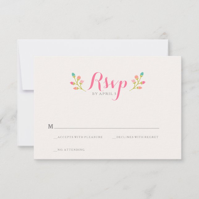 Spring Florals Wedding RSVP Card Karte (Vorderseite)