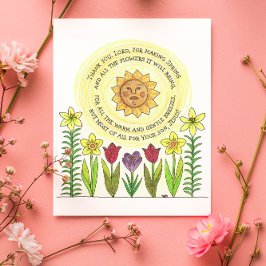 Spring Flowers and Jesus Inspirational Postcard Postkarte