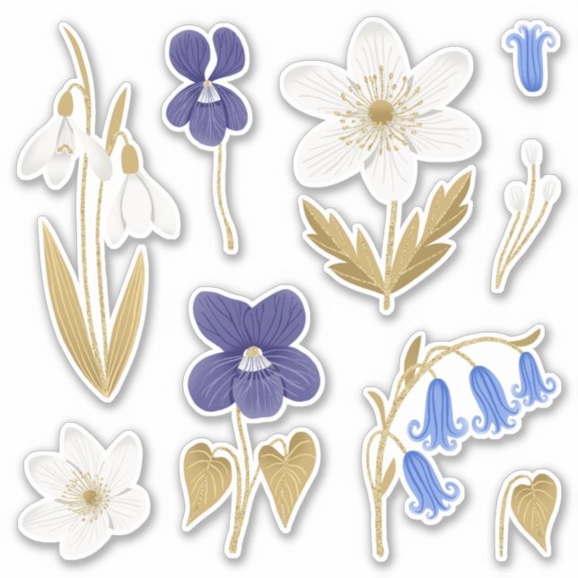 Spring Flowers Art Sticker Pack (Vorderseite)
