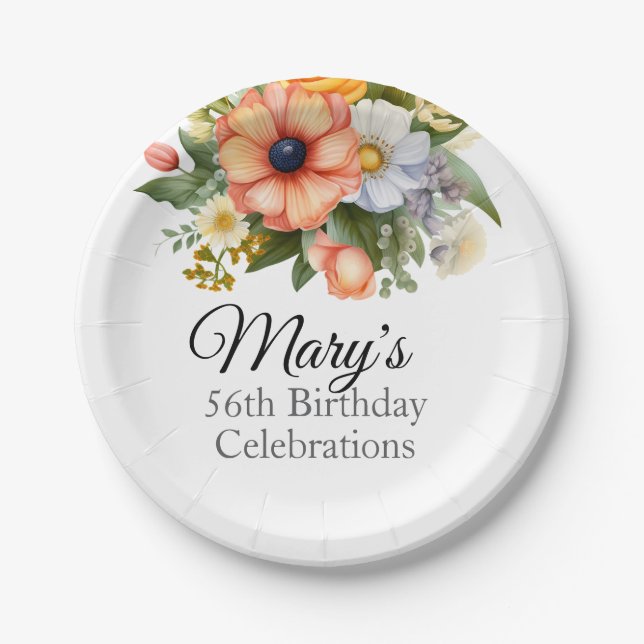 Spring Flowers Bouquet Clipart-92390 Pappteller (Vorderseite)