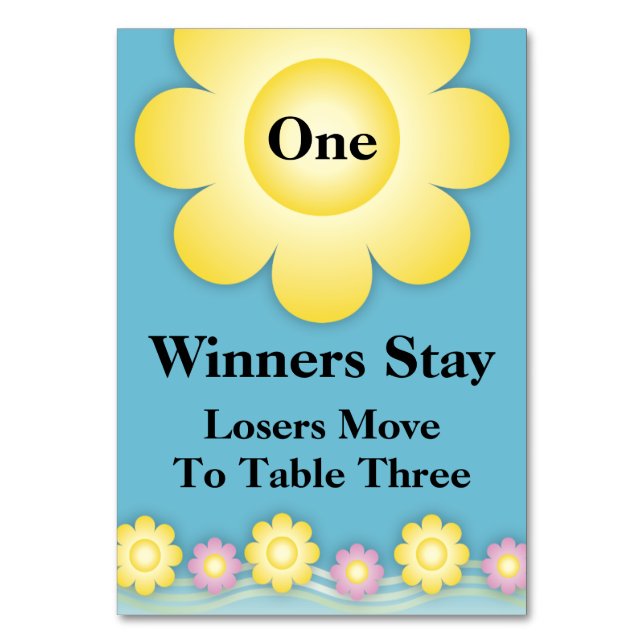 Spring Flowers Bunco Table Card #1 Tischnummer (Vorderseite)