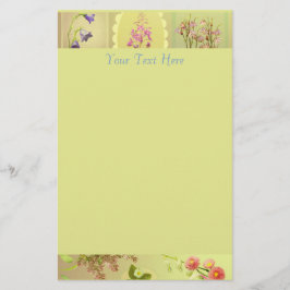 Spring Flowers Ephemera Stationery Briefpapier