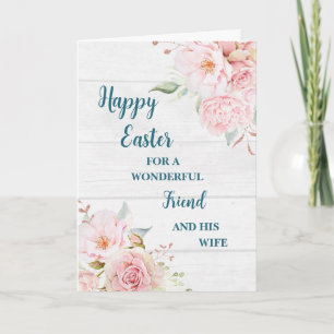 Spring Flowers Frohe Osternfreund und seine Ehefra Feiertagskarte