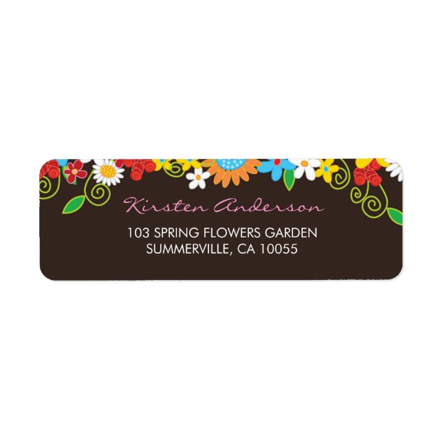 Spring Flowers Garden Wedding Address Labels (Vorne)