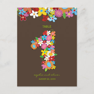 Spring Flowers Garden Wedding Party Tischnummer