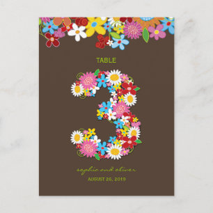 Spring Flowers Garden Wedding Party Tischnummer