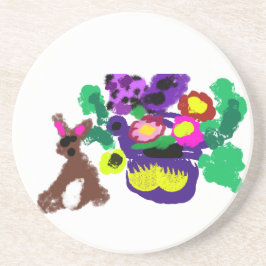 Spring flowers Rabbit joy Getränkeuntersetzer