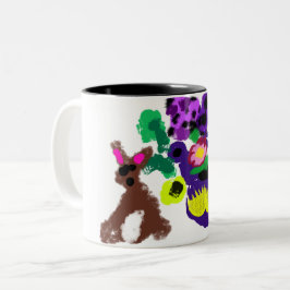 Spring flowers Rabbit joy Zweifarbige Tasse
