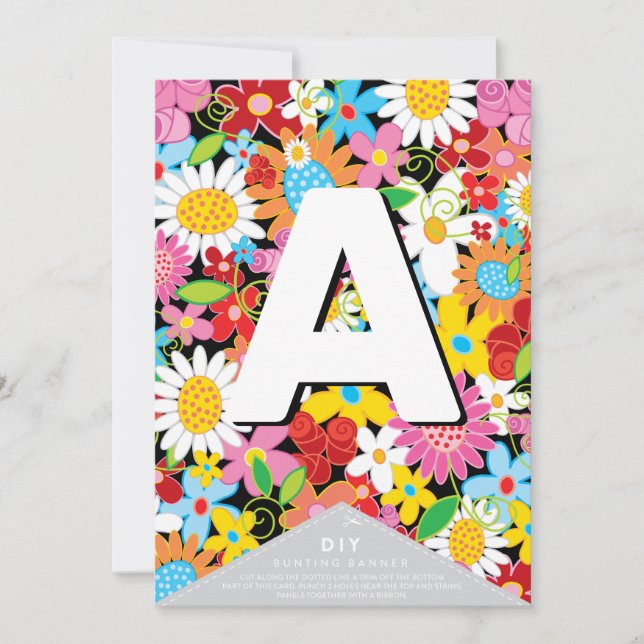 Spring Flowers Whimsical Garden DIY Bunting Banner (Vorderseite)