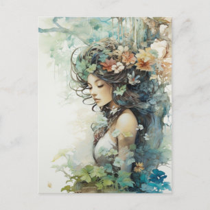 Spring Forest Goddess Postkarte